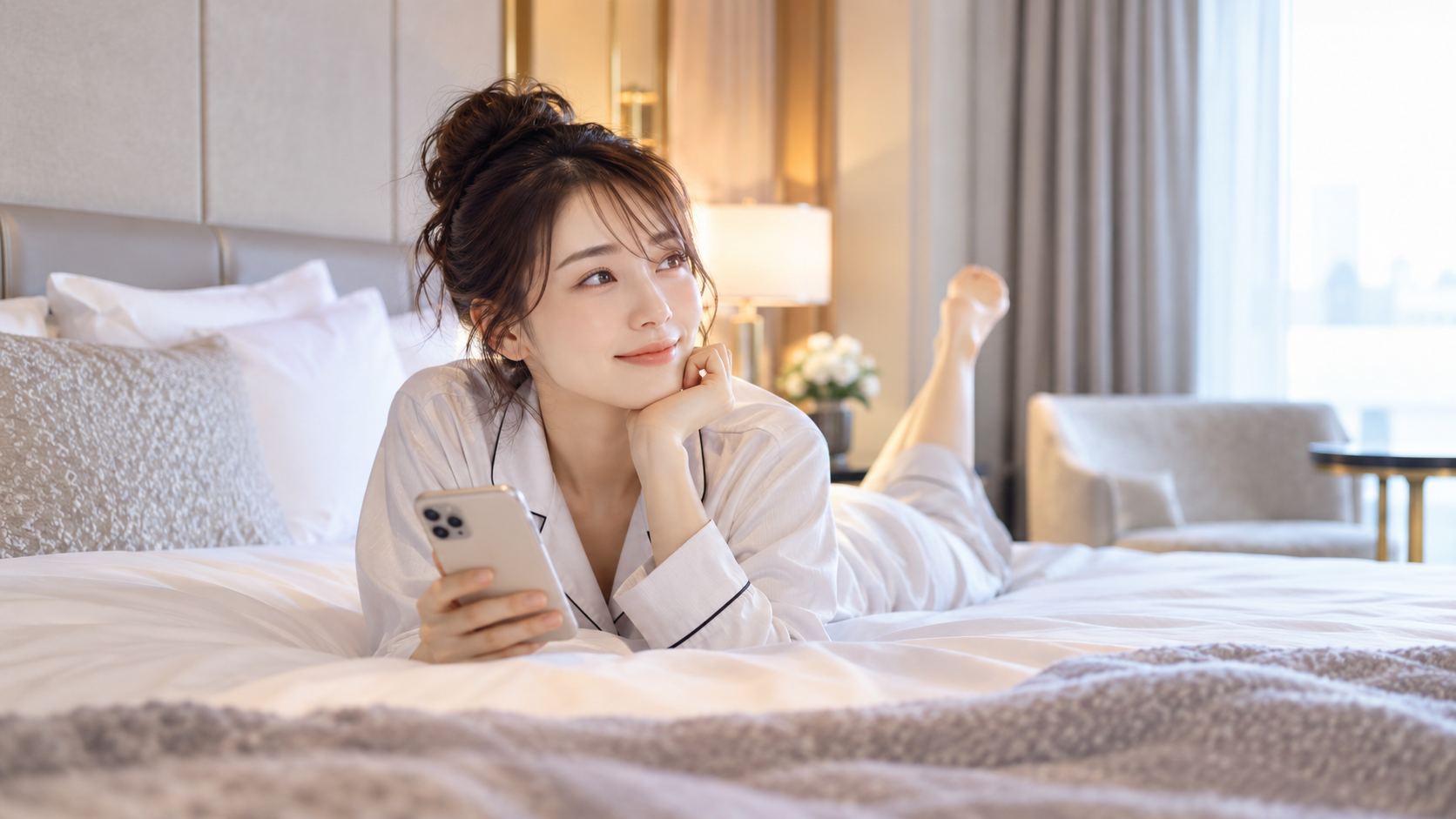 商品選びをする50代女性
